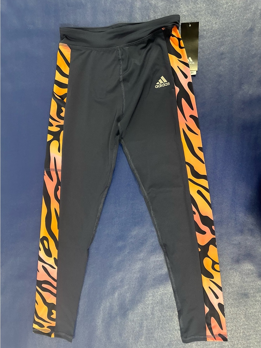 adidas kids - Allover Print Panel Pocket Tights - Shadow Navy - NWT Size Youth M